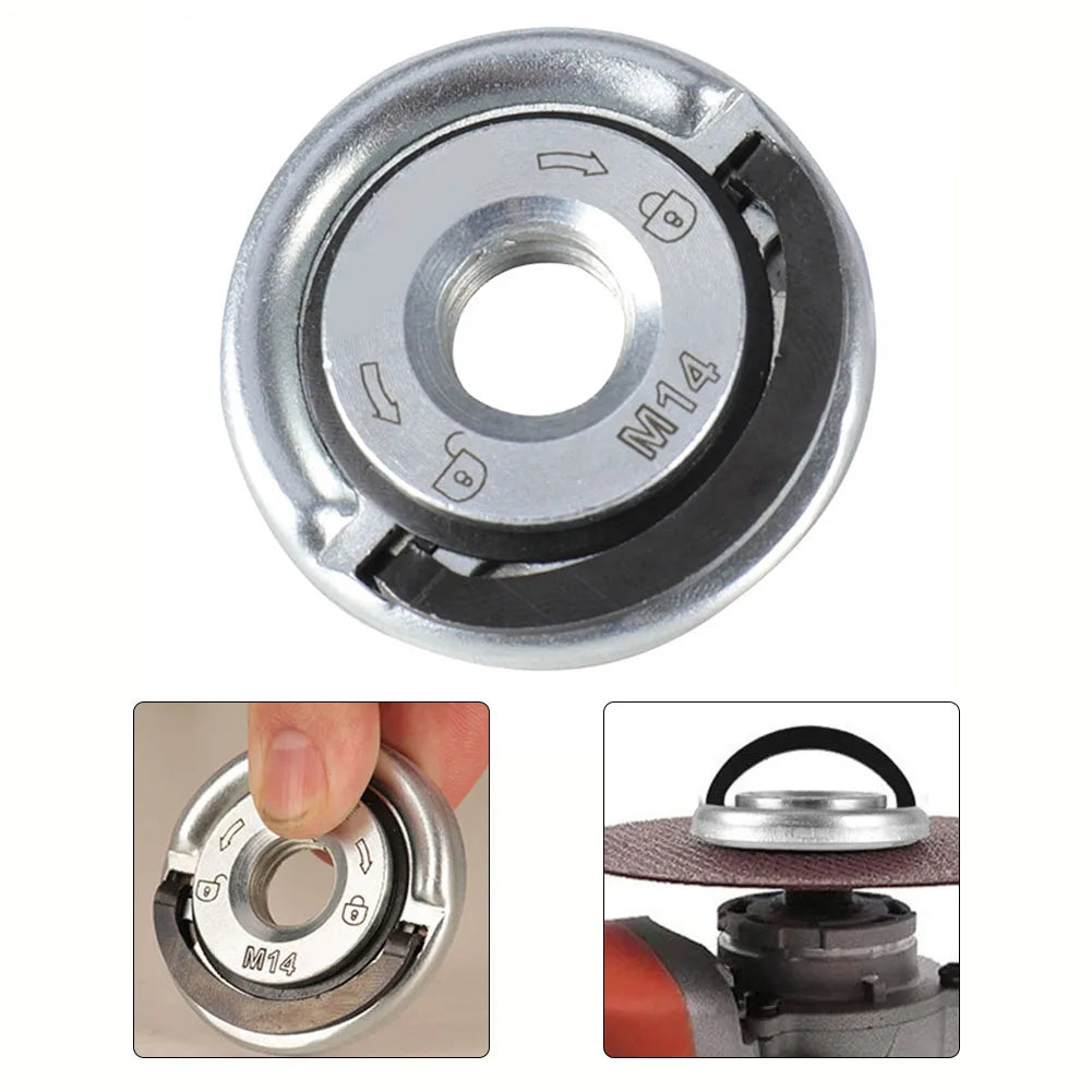 M14 Angle Grinder Quick Release Self-Locking Grinder Pressing Plate Flange Nut Power Chuck Beauty World Shop