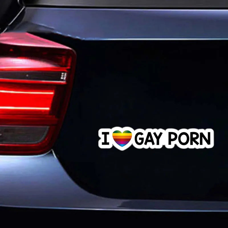 Rainbow Car Stickers Funny LGBT Driver Is Gay Waterproof Vinyl Decals Personality Auto Window Bumper Body Windshield Decoration Beauty World Shop