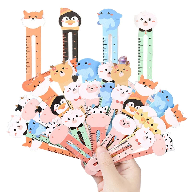 50-Pack Cartoon Animal Bookmarks, Dual-Purpose Bookmarks and Rulers for Office and School Use, Cute Bear and Kitten Bookmarks fo Beauty World Shop