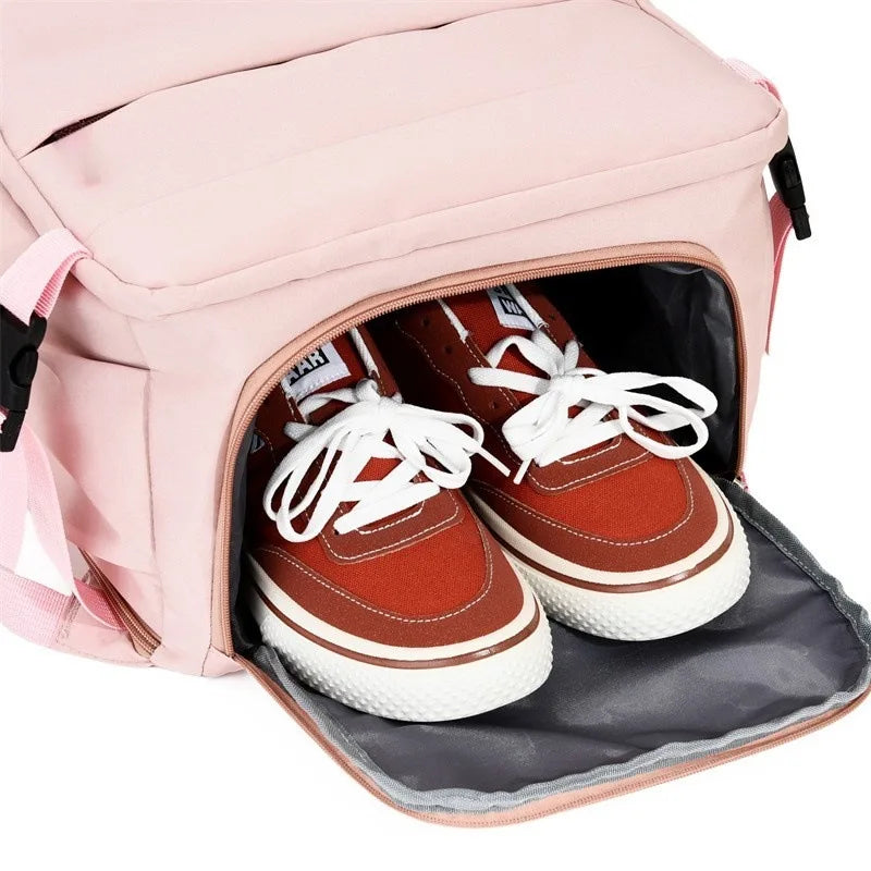 Lightweight Large Travel Backpack, Solid Color Minimalist Multifunctional Student School Bag Beauty World Shop