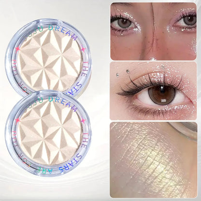 Shimmer Diamond Glow Highlighter 2-Color Palette – Brighten & Contour, Radiant Skin, Natural Glow for Festival & Daily Makeup Beauty World Shop