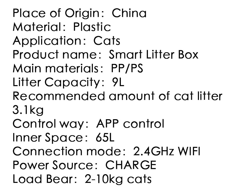 New 65L Automatic Smart Cat Litter Box Self Cleaning Fully Enclosed Large Cat Toilet Litter Tray Beauty World Shop