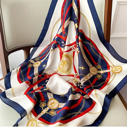 70cm Silk Feeling Square Scarf Women Satin Bandana Print Scarves Head Band Fashion Lady Hair Shawl Wrap Female Neckerchief Hijab Beauty World Shop