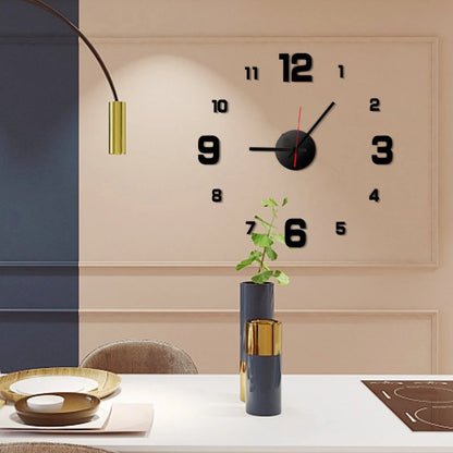 3D Creative Frameless DIY Wall Hanging Clock Wall Stickers Home Mute Digital Clock Living Room Office Wall Decoration Beauty Fashion
