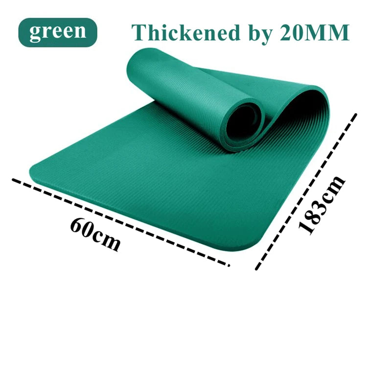 20MM 183×60cmThick Yoga Mats Anti-slip Sport Fitness Mat Blanket for Exercise Yoga and Pilates Gymnastics Mat Fitness Equipment Beauty World Shop