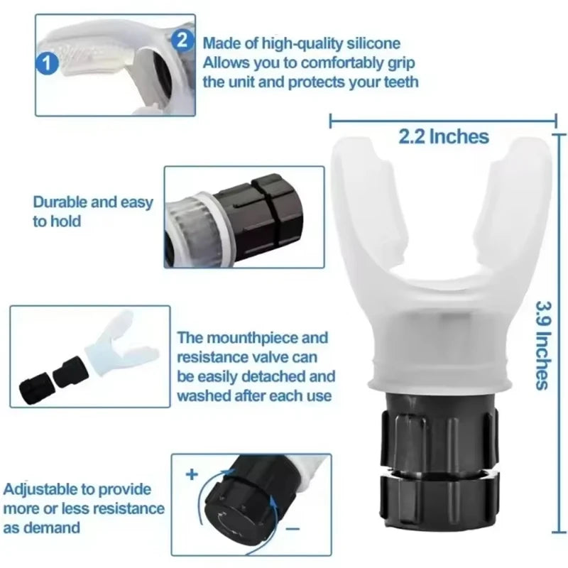Silicone Respiratory Trainer Lung Ventilator Fitness Equipment High-altitude Respiratory Training Tools for Exercise Beauty World Shop