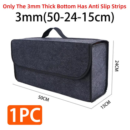 YONGRUN 1/2PCS Car Folding Storage Bag Trunk Felt Cloth Storage Bag Foldable Felt Box Portable Multifunctional Storage Bag Beauty World Shop