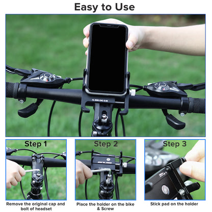 GUB Aluminum Bicycle Phone Holder Metal Bike Cell Mobile iPhone Stand for Motorcycle Scooter Handlebar Bike Headsets Stem Mount Beauty World Shop
