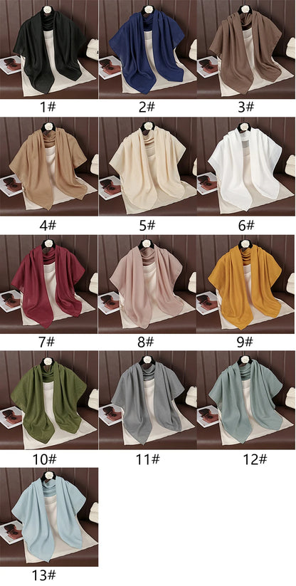 90*90cm Thin Soft Square Scarves for Women Simplicity Solid Color Cotton Linen Headscarf Muslim Female's Hijabs Bag Accessories Beauty World Shop