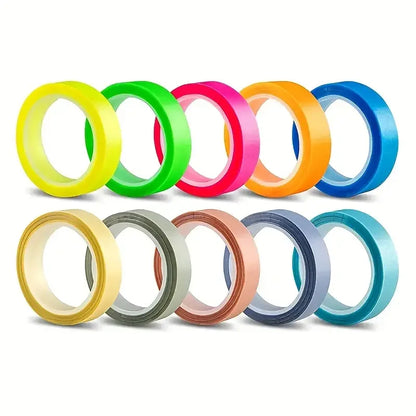 5 Roll 5 Colors Stickers Transparent Fluorescent Index Tabs Flags 5m Sticky Note Stationery Children Gift School Office Supplies Beauty World Shop