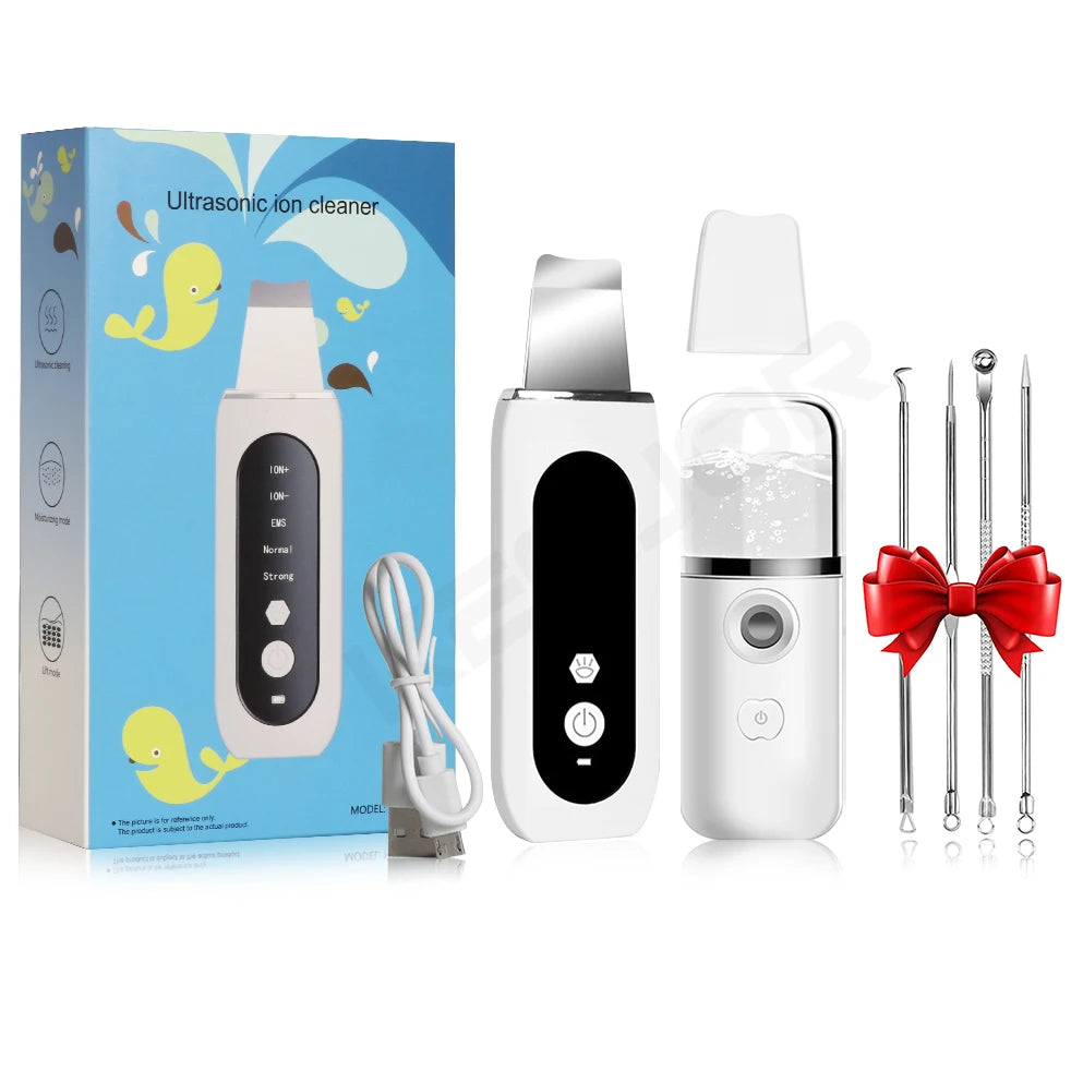 Ultrasonic Skin Scrubber Facial Peeling Face Scrubber Blackhead Remover Ance Pore Deep Facial Cleaning Spatula Facial Cleanser Beauty World Shop