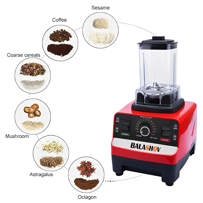2000W Heavy Duty Commercial Blender Stationary Mixer Food Processor Ice Smoothies for Kitchen High Power Juicer Blender BPA Free Beauty World Shop