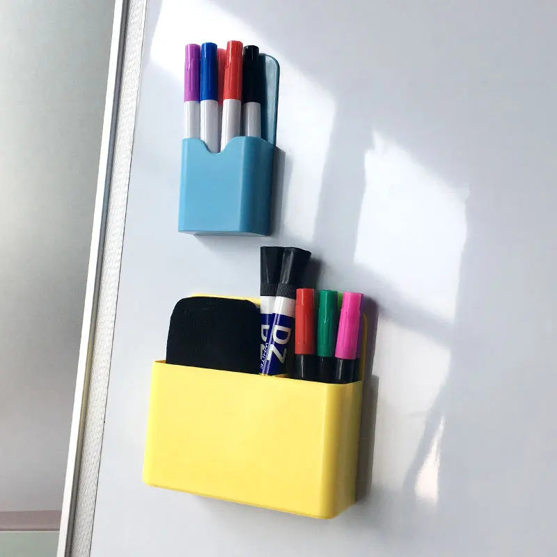 Plastic Magnetic Pen Holder Erase Marker Storage Box Pencil Organizer for Home Office Whiteboard Fridge Refrigerator Beauty World Shop