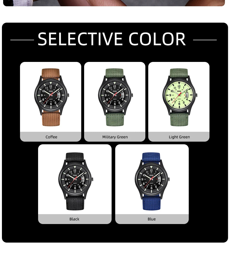 Reloj Hombre 2023 Fashion Mens Nylon Watches Luxury Men Army Military Quartz Watch Calendar Date Wristwatch Relogio Masculino Beauty World Shop