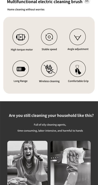 Cordless Spin Scrubber Electric Multipurpose Cleaning Brush for Kitchen Bathroom Toilet - Household Hair Brushes And Mops