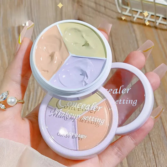 3-Color Full Coverage Concealer - Waterproof Corrector for Blemishes, Dark Circles & Fine Lines Beauty World Shop