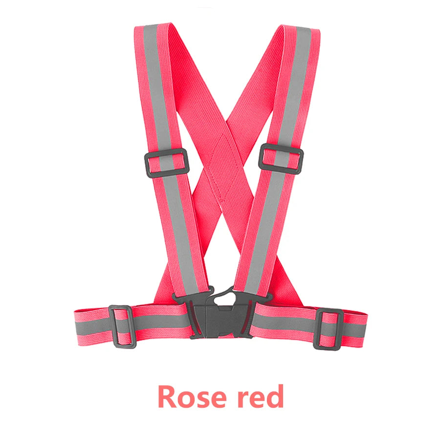 Outdoor Night Walking  Safety Vests Highlight Adjustable Lightweight Reflective Vest Biking Safety Straps Waterproof Running Gea Beauty World Shop