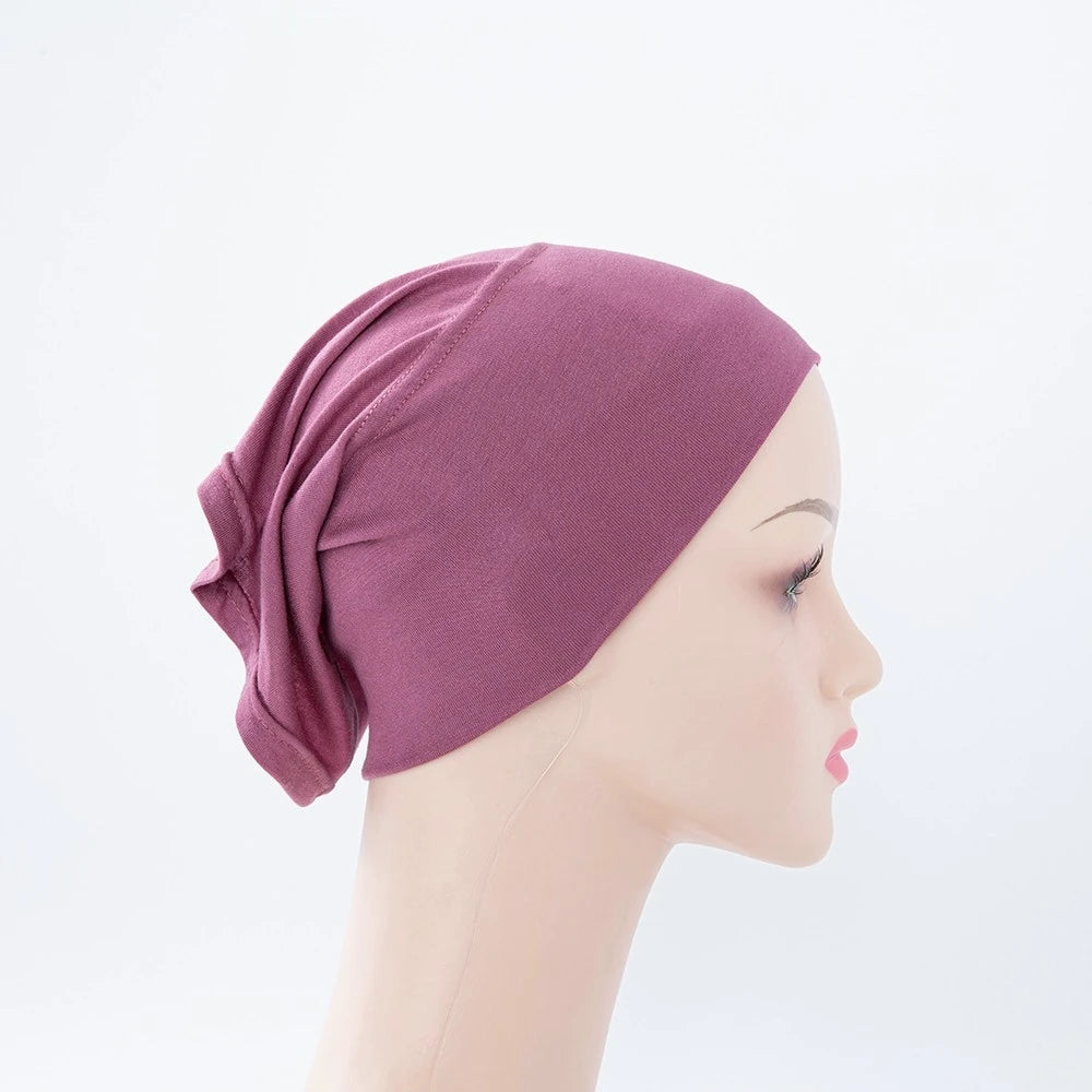 56colors Fashion Women Inner Hijab Tube Muslim Cap Bonnet Plain Islamic Underscarf Bamboo Jersey Undercaps Beauty World Shop