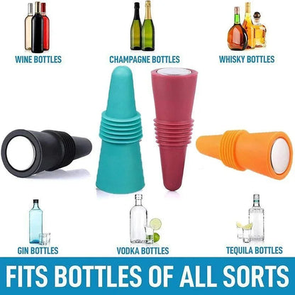 1PC Silicone Wine and Beverage Bottle Cap Set Leak Proof Champagne Bottles Sealer Stoppers Wine Cork Saver Stopper Reusable Beauty World Shop