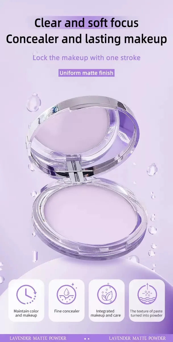 1PC Violet Cream To Powder Skin-friendly Skin Natural Face Long Lasting Oil-controlling Contouring Powder Cosmetics Beauty Trend Shop