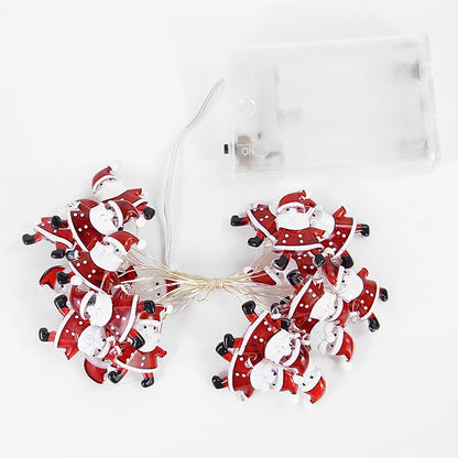 2M 20LED Santa Claus Snowflake LED Light String Christmas Decoration For Home Xmas Tree Ornament 2025 Navidad Kids Gift New Year Beauty World Shop