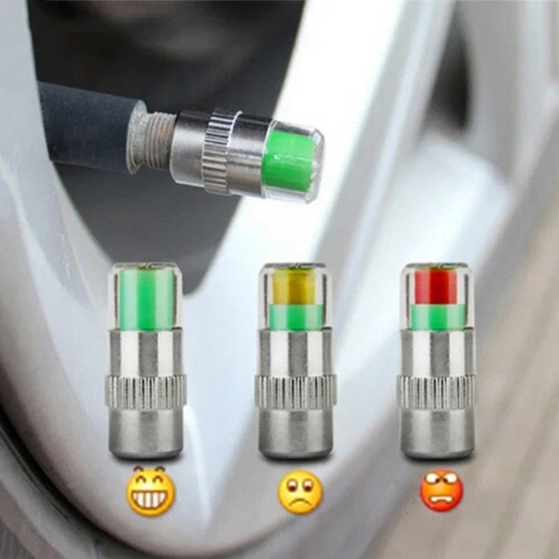 NEW 4pcs Car Tire Pressure Indicator Gauge Alert Monitoring Valve Cap Sensor External Detection Beauty World Shop