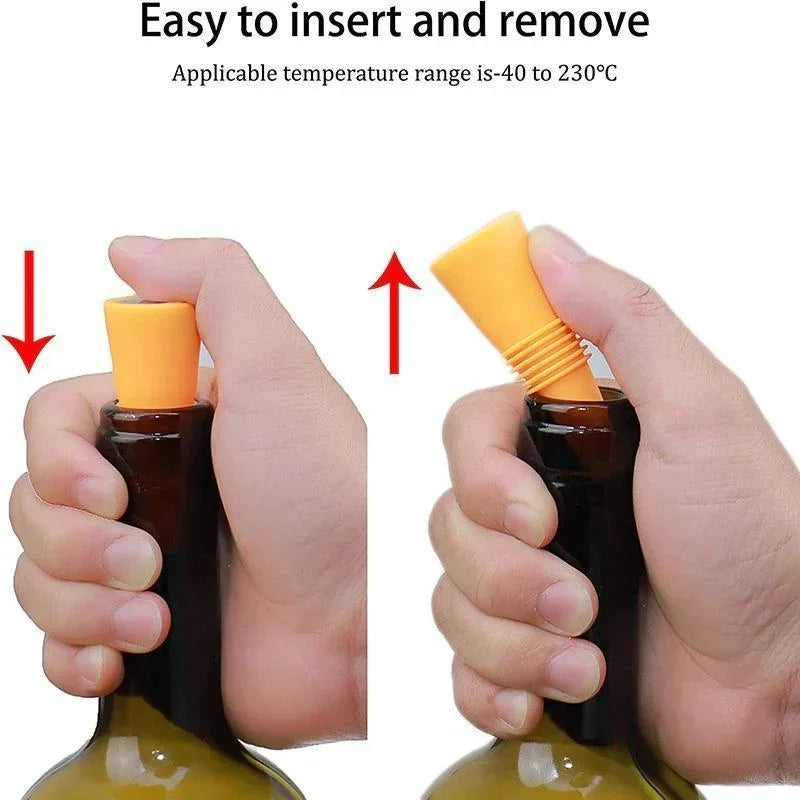 1PC Silicone Wine and Beverage Bottle Cap Set Leak Proof Champagne Bottles Sealer Stoppers Wine Cork Saver Stopper Reusable Beauty World Shop