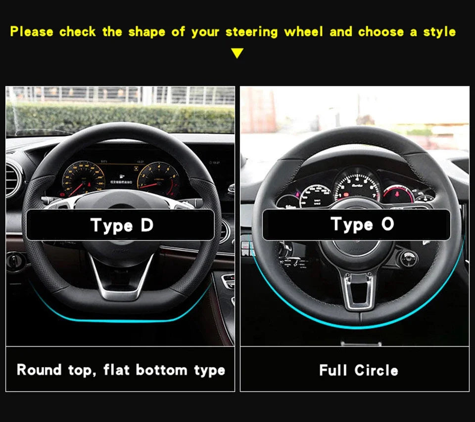 Universal Car Steering Wheel Cover Carbon Fiber Leather Three-dimensional Anti Slip, Timple And Fashionable Car Accessories Beauty World Shop