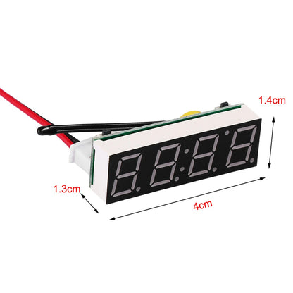 3 in 1 Car Thermometer Voltmeter High Precision Car Temperature Clock Luminous Electric Voltage Meter 12V Automobile Accessories Beauty World Shop
