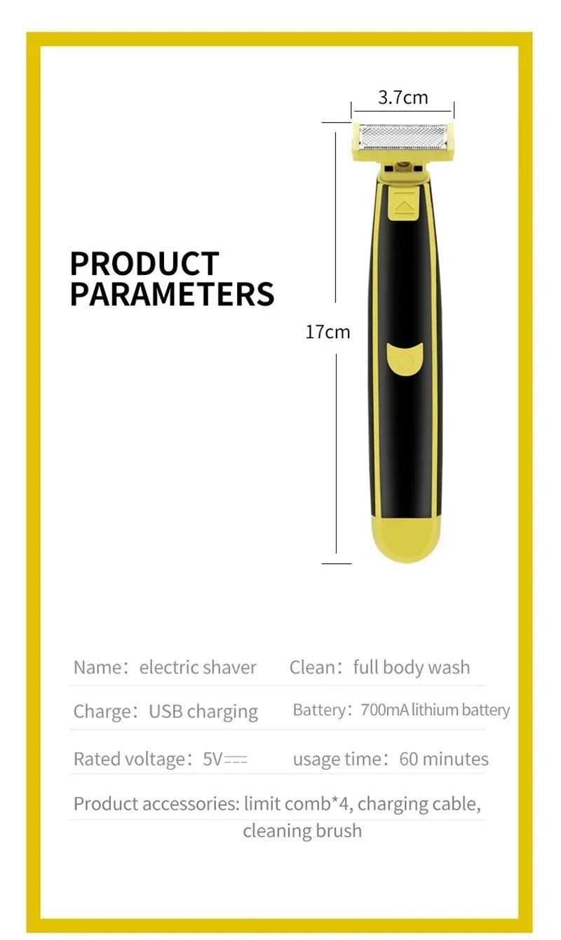 XMSJ Electric Shaver Wet and Dry Razor Double-sided Blade USB Rechargeable Portable Travel T-Shaped Hair Beard Trimmer Beauty World Shop