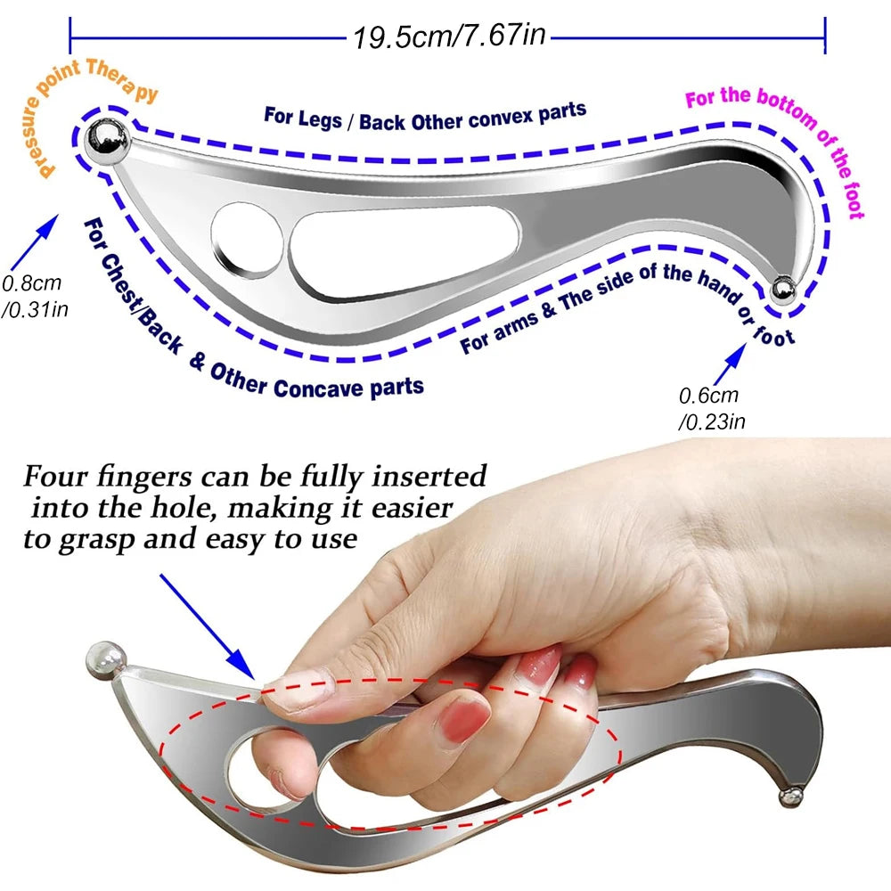 Stainless Steel Muscle Scraper Massage Tools Set,Gua Sha IASTM Tool for deep Tissue Scraping, myofascial Release Tool Beauty World Shop