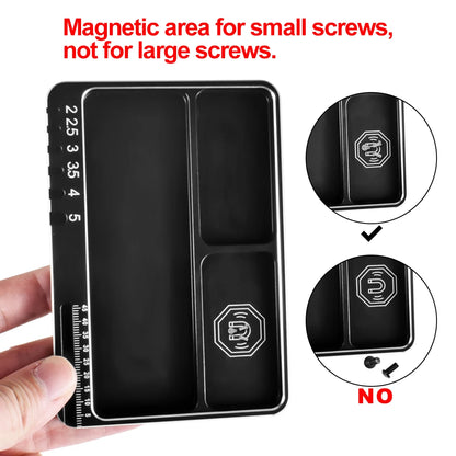 9IMOD RC Screw Tray with Magnetic Pad Aluminium Alloy Magnet Screws Disk Storage Plate for RC Airplane Car Boat Repair Tool Beauty Fashion
