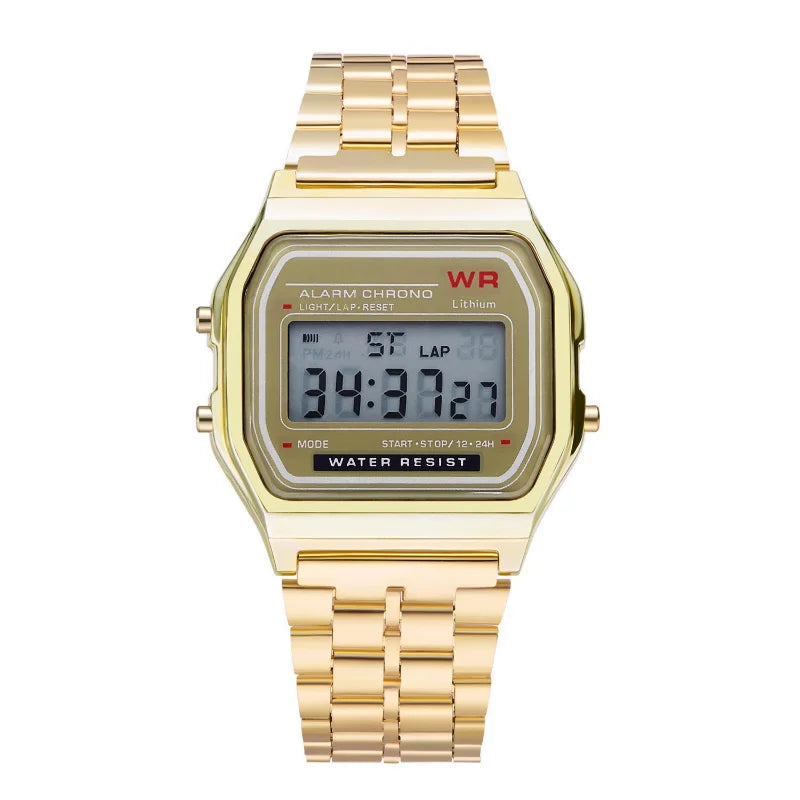 F91W Non-Waterproof Steel Band Watch For Women, Men, Business Clock, Multi-Functional LED Digital Sports Watch, Electronic Clock Beauty World Shop