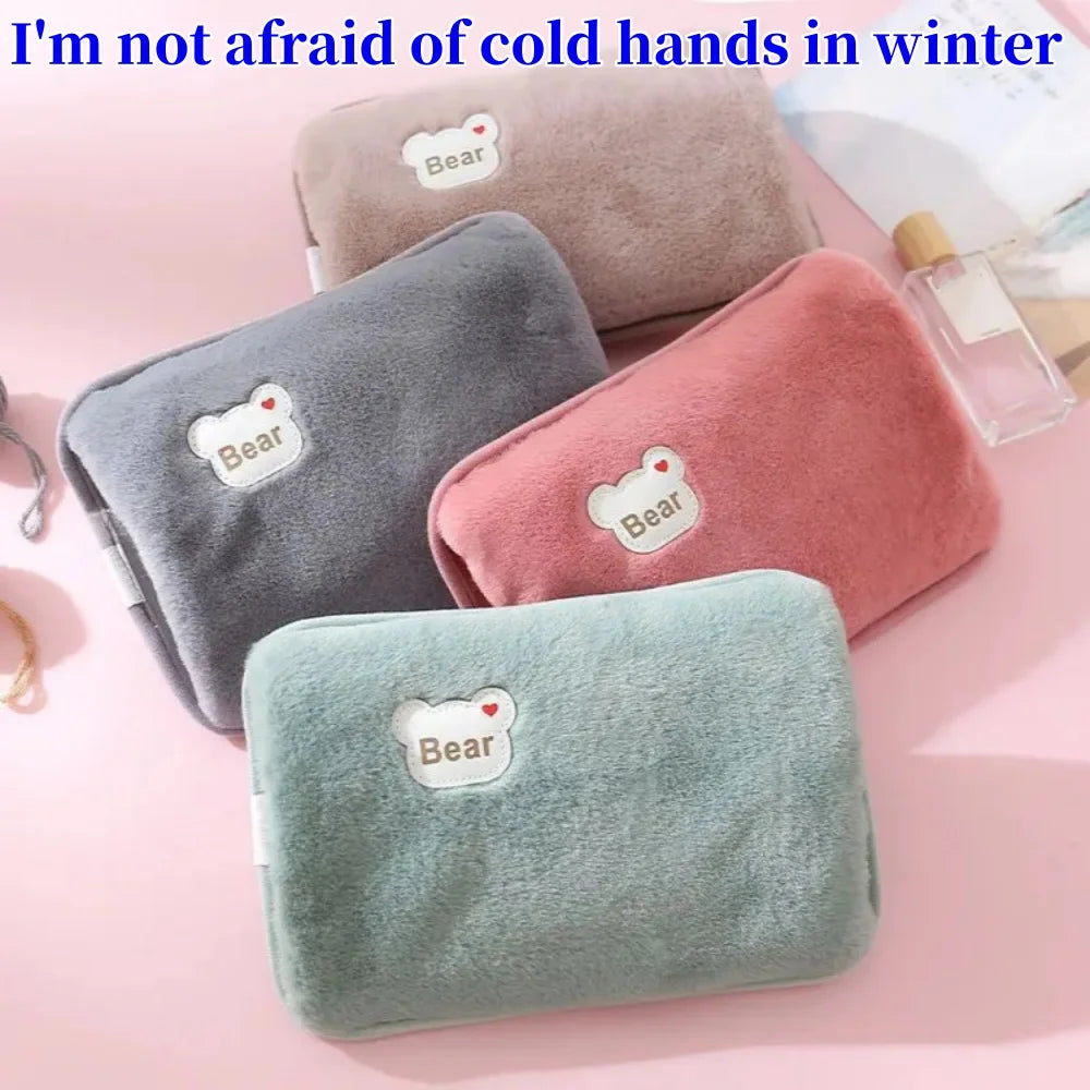 Electric Hot Water Bag Reusable Plush Hot Water Bottle EU Plug Charging Heating Water Bags Winter Warm Hand Pocket Beauty World Shop
