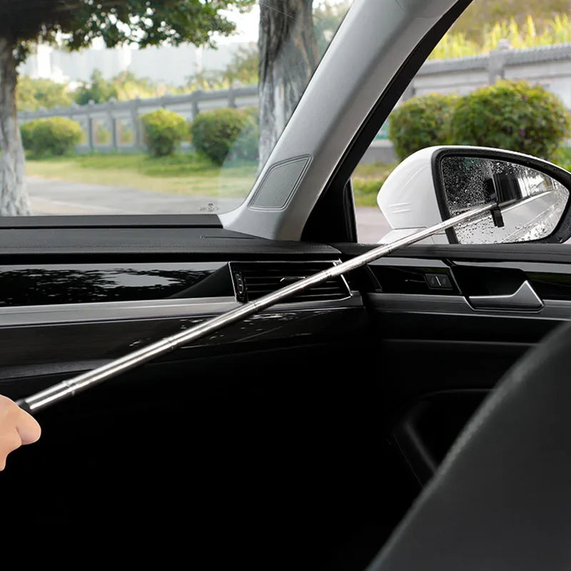 Car Rearview Mirror Wiper Cleaning Tool Auto Glass Mist Cleaner Scraper Car Accessories Handle Telescopic Window Cleaning Brush Beauty World Shop