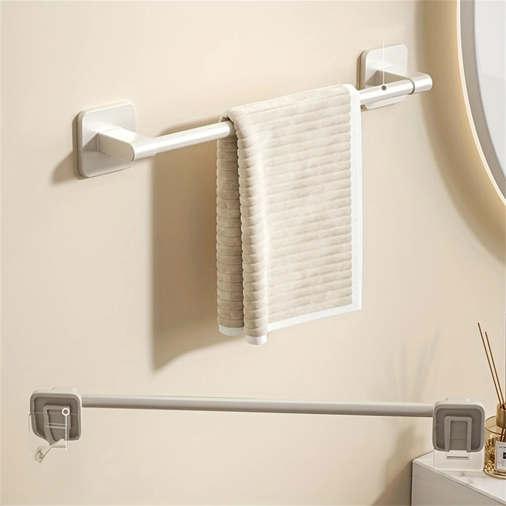 1 Piece Of Bathroom Facilities White Non-Perforated Wall-Mounted Bathroom Towel Bar Size 40-60cm Storage Rack Towel Rack Beauty World Shop