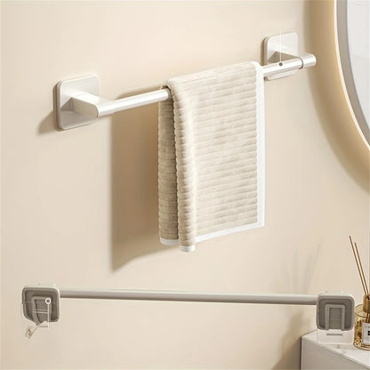 1 Piece Of Bathroom Facilities White Non-Perforated Wall-Mounted Bathroom Towel Bar Size 40-60cm Storage Rack Towel Rack Beauty World Shop