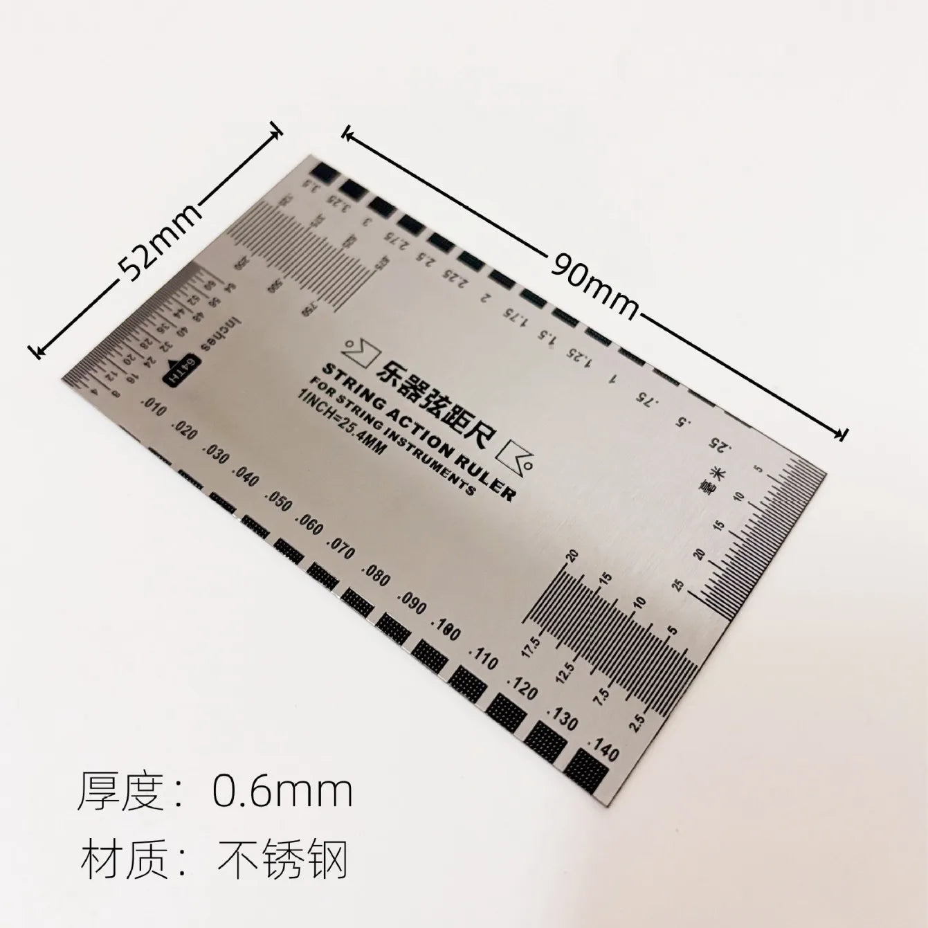 Stainless Steel String Action Gauge Ruler Guitar Bass Instrument Repair Tool Silver Beauty World Shop