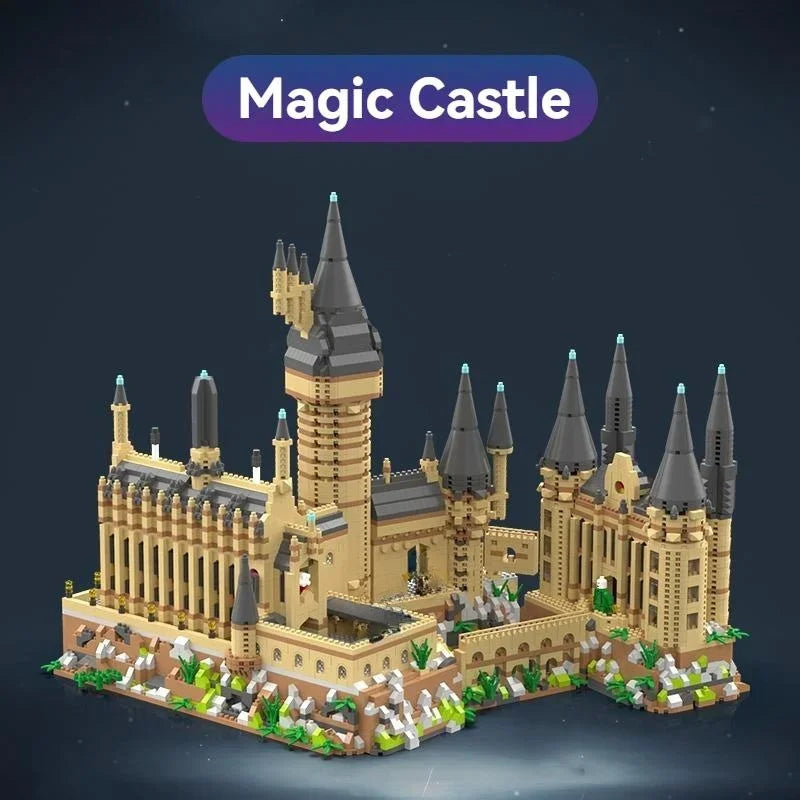 New Magic Hogwarts Castle Micro Building  Blocks Street View Architecture Creative MOC Model Kit  Kids Christmas Birthday Gifts Beauty World Shop