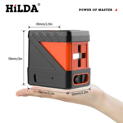 HILDA 2 Lines Laser Level Self Levelling Green Beams Laser Horizontal Vertical Cross Line Mini Laser Level Beauty World Shop