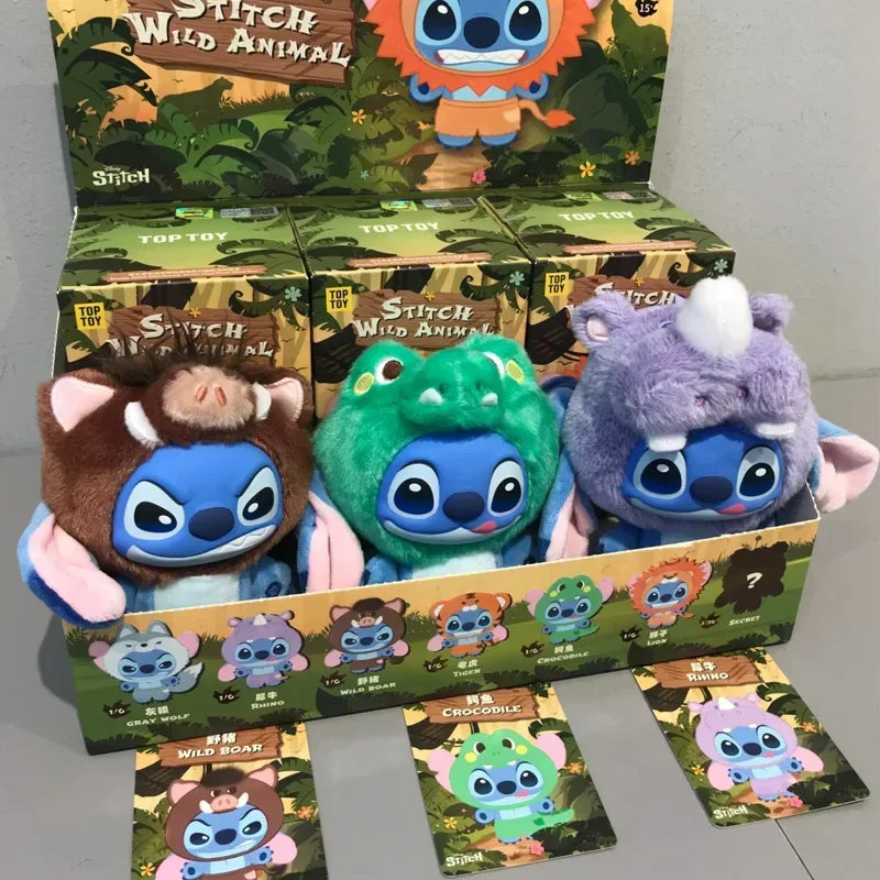Disney Stitch Wild Animal Series Blind Box Plush Vinyl Toy Cute Doll Replica Mystery Box Bag Pendant Decor New Year Festive Gift Beauty World Shop