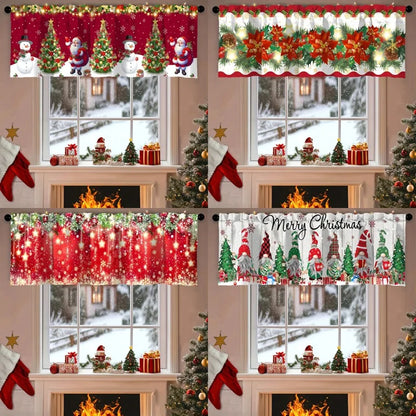 Christmas Short Curtains Valances Merry Christmas Decorations For Home 2025 Xmas Navidad Kitchen Bedroom Ornaments New Year 2026 Beauty World Shop