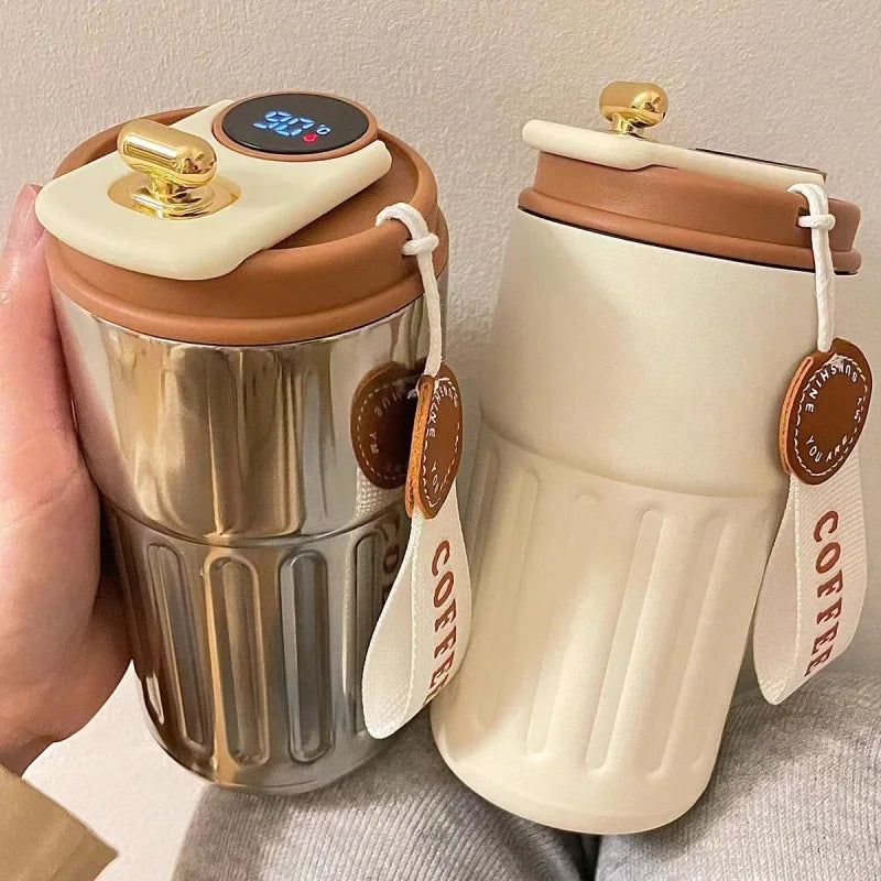 450ML Stainless Steel Thermo Water Bottle LED Temperature Display Coffee Cup Keep Cold and Heat Thermal Mug Travel Vacuum Flask Beauty World Shop