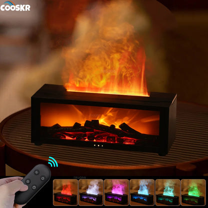 Air Humidifier Essential Oils Humidifiers Home Aroma Humidifier Flame Automatic Fragrance Diffuser With LED Light Remote Control Beauty World Shop