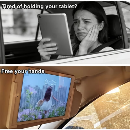 Universal Sun Visor Tablet Mount Car Phone Holder Plastic Clip Stand For Foldable Screen iPad GPS Navigation Bracket Parts Set Beauty World Shop