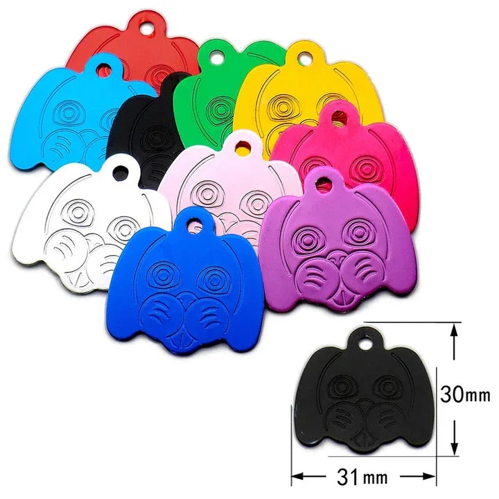 Random Mix 100pcs Aluminum Blank ID Tag Personalized Pet Dog Cat Name Plates Custom Pendant Engravable Ornament Accessories