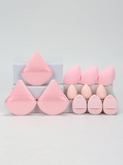 12-Piece All-Purpose Makeup Sponge Set, Made of 3 Loose Powder Puffs, 3 Mini Air Cushion Puffs, 3 Beauty Eggs and 3 Mini Beauty Beauty World Shop
