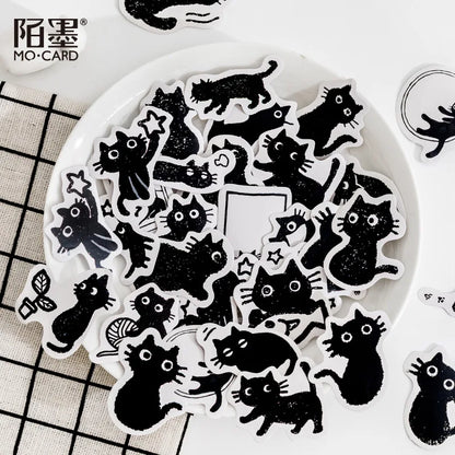 45Stickers / Box Kitten Notebook Boxed Stickers Cartoon Cute Decorative Photo Album Diy Stickers Growth Manual Beauty World Shop