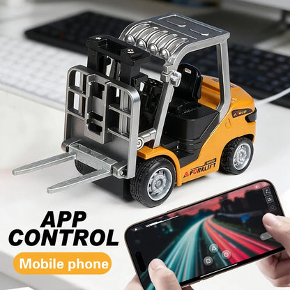 ZWN 1:64 RC Model Car 2.4G Remote Control Excavator Dump Truck Forklift Alloy Plastic Simulation Construction Vehicle Kids Toy Beauty World Shop