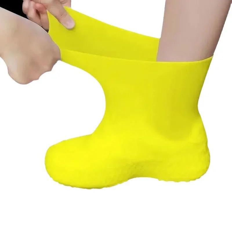 1 Pair Silicone WaterProof Shoe Covers Lip-resistant Rubber Rain Boot Rain Gear Overshoes Accessories for Outdoor Rainy Day Beauty World Shop